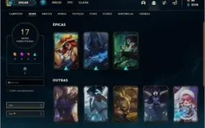 Conta diamante 4 com 74 champs e 17 skins