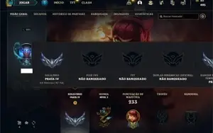 Conta bronze 4 com 110 Champs e 87 Skins + 27 Espolios