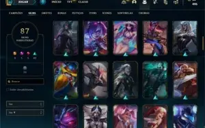 Conta bronze 4 com 110 Champs e 87 Skins + 27 Espolios
