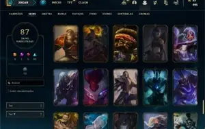 Conta bronze 4 com 110 Champs e 87 Skins + 27 Espolios