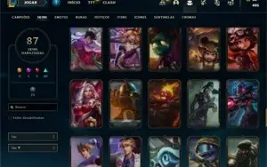 Conta bronze 4 com 110 Champs e 87 Skins + 27 Espolios
