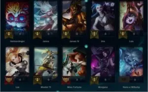CONTA LOL UNRANKED NÍVEL 72 + 41 CAMPEÕES + 17 SKINS