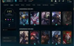 Conta League of Legends season 5, 192 skins