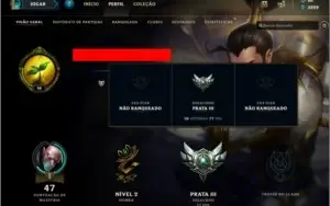 Conta de LOL Prata 3 / 24 Champs / 5 Skins/ 7 Chaves