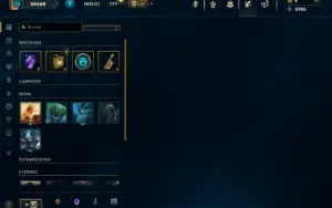 Mestre com 31 Champs e 3 Skins + 5 Fragmentos