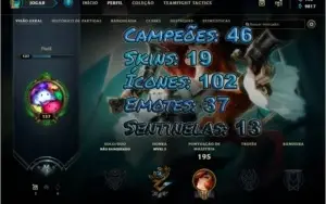 ⫷ CONTA LVL 137 • 19 SKINS • ESPÓLIOS • UNRANKED S9 • MT+ ⫸