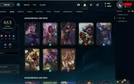 Conta Diamante 1, 463 Skins - Emotes GM e Challenger