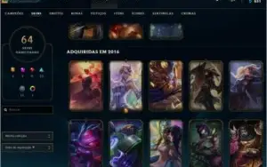 CONTA LOL 64 SKIN BARATA