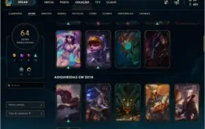 CONTA LOL 64 SKIN BARATA