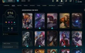 Todos os campeões e muitas skins