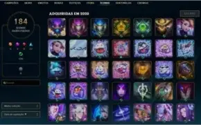 Conta lol plat 2 season passada 60% de winrate 164 skins