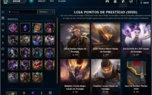 Conta lol plat 2 season passada 60% de winrate 164 skins