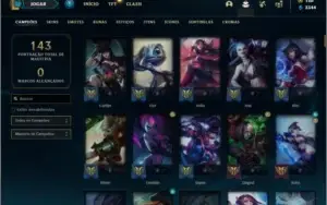 Conta platina 4 com 150 champs e 237 skins + 3 Skins RARAS