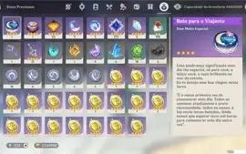 Conta genhsin com 7 personagens 5* e 3 armas 5* e +++
