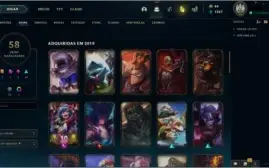 Conta de lol prata 110 champions e 58 skins