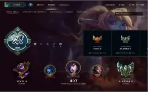 Conta League of Legends, Platina II com 3 skins lendárias