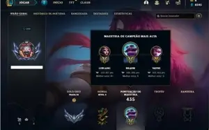 Conta prata 3 com 153 Champs e 121 Skins + 5 Vitoriosas