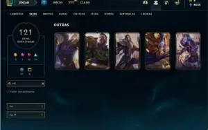 Conta prata 3 com 153 Champs e 121 Skins + 5 Vitoriosas