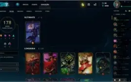 Conta league of legends com 178 skins e 92 champions