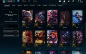 Conta unranked coim 7 skins e 34 champs