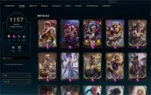 Conta D1 Com 1157 skins