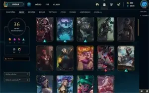 36 skins no lol, platina 3 season passada, nenhum jogo nessa