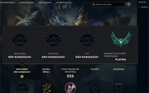 36 skins no lol, platina 3 season passada, nenhum jogo nessa