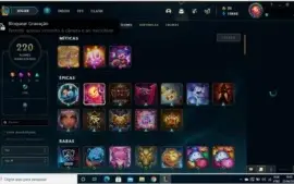 Conta Diamante 4, com 138 Campeões e 137 skins tops