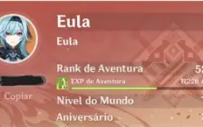Conta AR52, com Eula, Klee, Itto e outros 5 estrelas Rapido!
