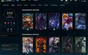 Conta D1 +300 skins (Todos os Champs+1349RP)