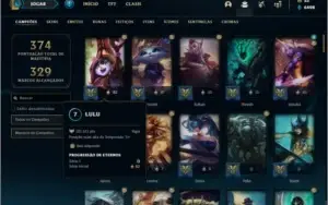 Conta ouro 1 com 102 champs e 100 skins ( MAIN SUPORTE )