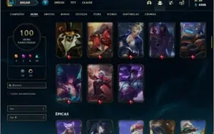 Conta ouro 1 com 102 champs e 100 skins ( MAIN SUPORTE )