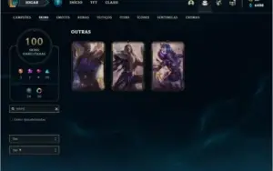Conta ouro 1 com 102 champs e 100 skins ( MAIN SUPORTE )