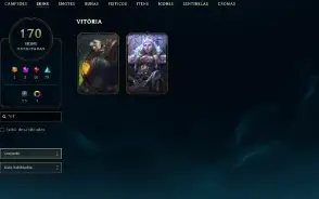 Platina 1 com 150 Champs e 170 Skins ( ADC / MID / SUP )