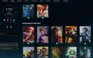 Platina 1 com 150 Champs e 170 Skins ( ADC / MID / SUP )