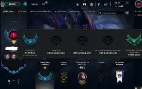 Platina 1 com 150 Champs e 170 Skins ( ADC / MID / SUP )