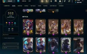 Diamante 2 com TODOS os champs e 352 Skins ( Nivel 1022 )