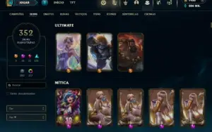 Diamante 2 com TODOS os champs e 352 Skins ( Nivel 1022 )