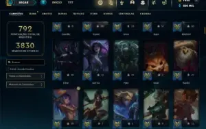 Diamante 2 com TODOS os champs e 352 Skins ( Nivel 1022 )