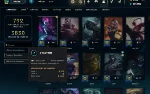 Diamante 2 com TODOS os champs e 352 Skins ( Nivel 1022 )