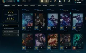 Diamante 2 com TODOS os champs e 352 Skins ( Nivel 1022 )