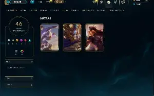 Platina 4 com 150 Champs e 46 Skins ( JG / MID )
