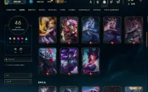 Bronze 4 com 140 Champs e 45 Skins + 1850 RP