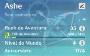 AR35 Ganyu + Prova de Kagura(yae) + Benção da lua + pitty 68