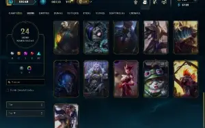 Unranked com 60 Champs e 24 Skins ( JG / ADC / TOP )