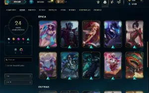 Unranked com 60 Champs e 24 Skins ( JG / ADC / TOP )