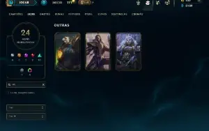 Unranked com 60 Champs e 24 Skins ( JG / ADC / TOP )