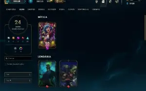 Unranked com 60 Champs e 24 Skins ( JG / ADC / TOP )