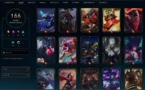 Conta LV 289 / 142 champs, 166 skins(17 lend, 3 ult, 1 mit)