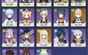 Conta Genshin Ar50 - Venti, Zhongli, Jean + 3 C6